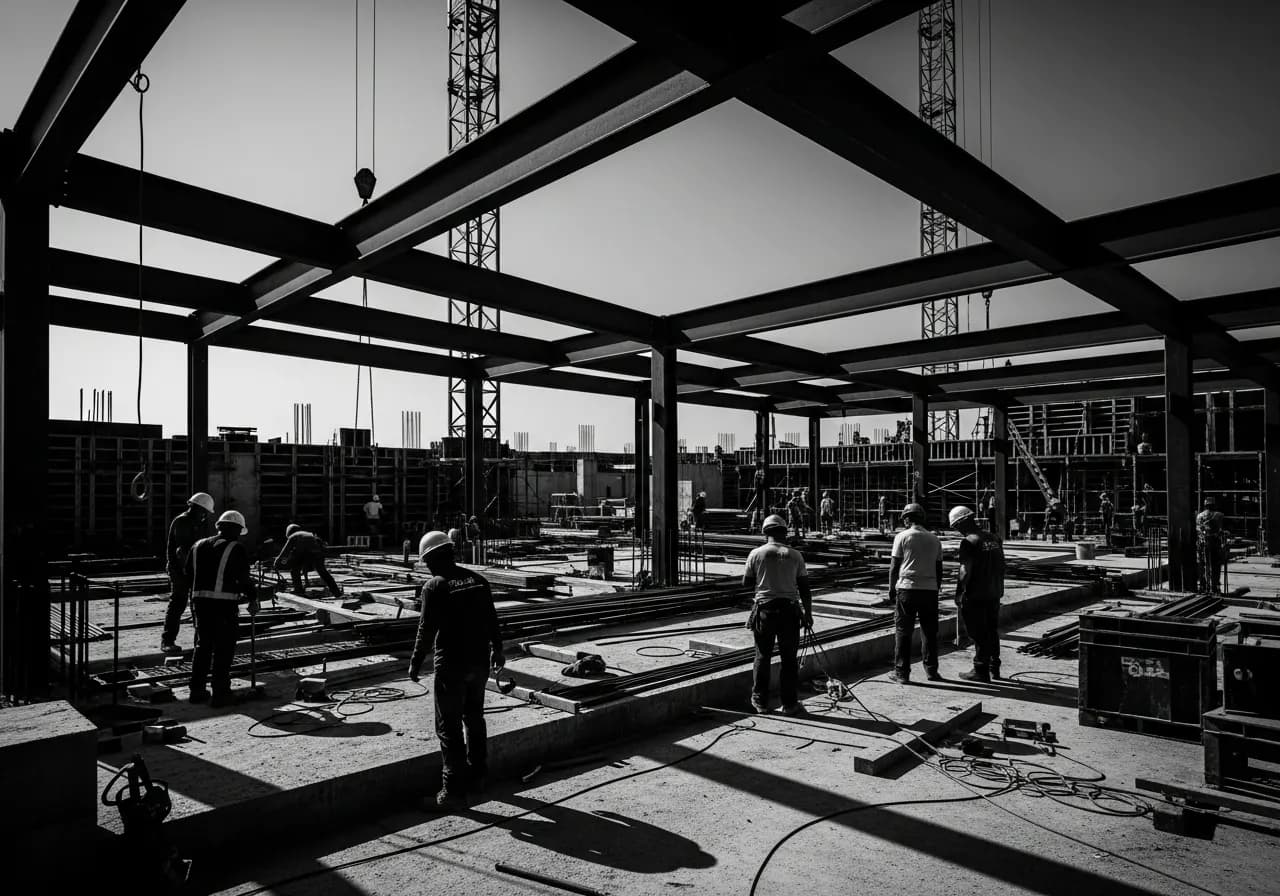 Crew completing milestone work on jobsite