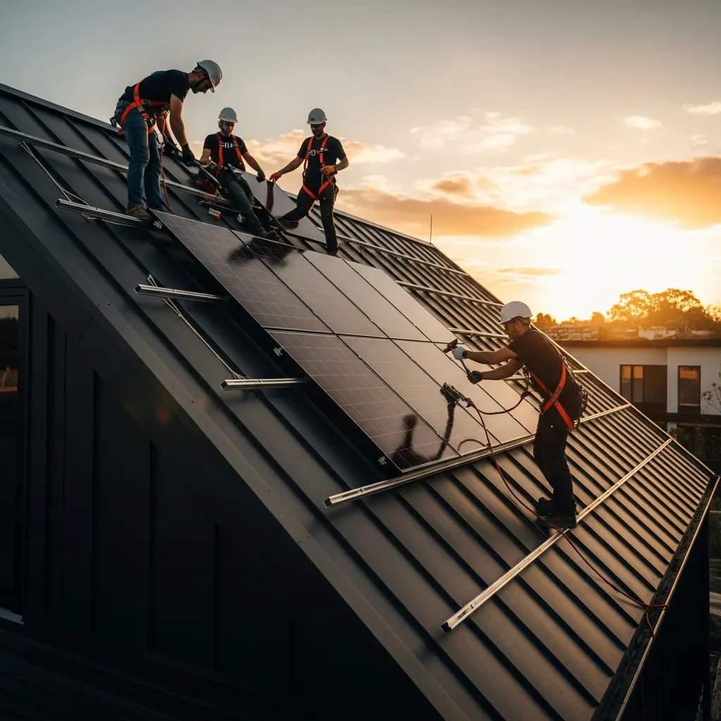 Everbright Solar crew on a residential rooftop